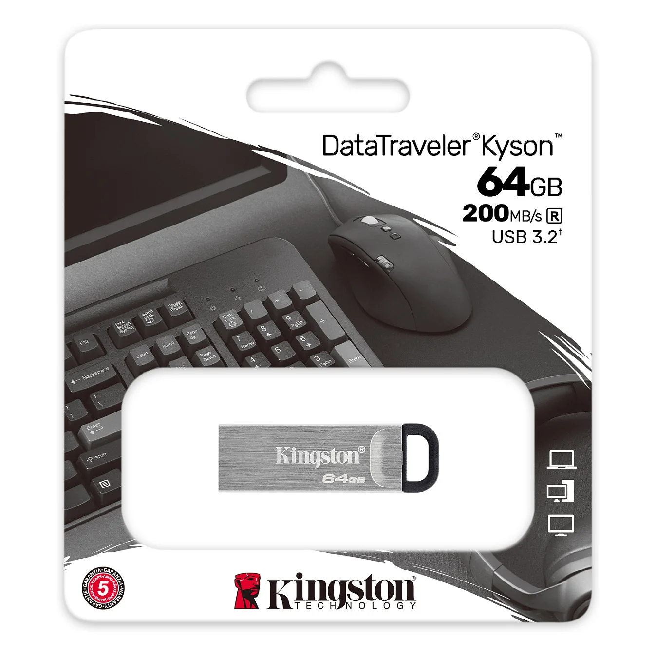 Kingston STICK 64GB USB 3 2 DataTraveler Kyson Silver Speichermedien