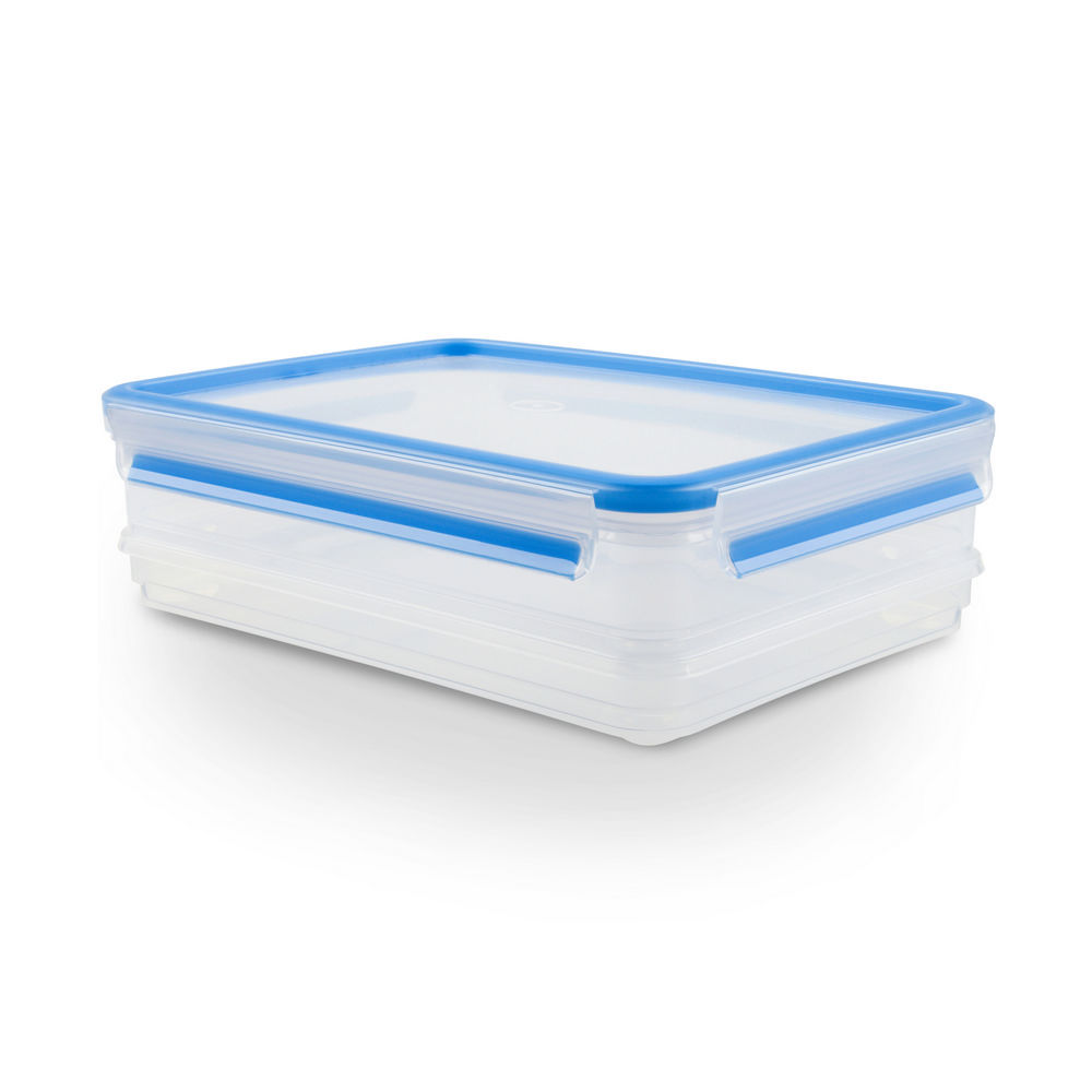 Emsa Aufschnittbox System Clip Close  1 65 Liter 1 Liter  transparent blau Kueche