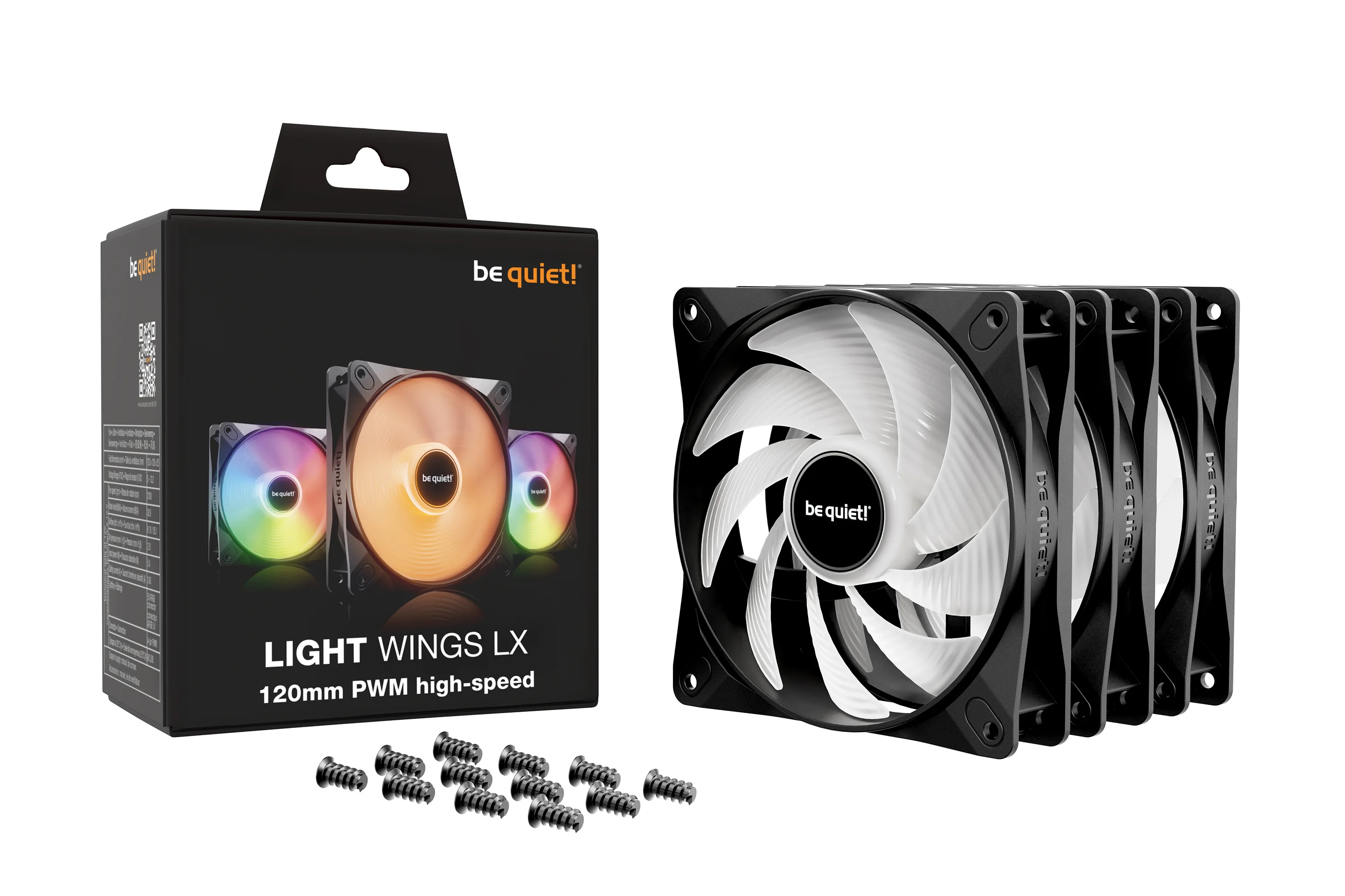 be quiet  LIGHT WINGS LX 120mm PWM High Speed 3 Pack Black Computergehaeuse Ventilator 12 cm Schwarz 3 Stueck e  PC-Zubehoer