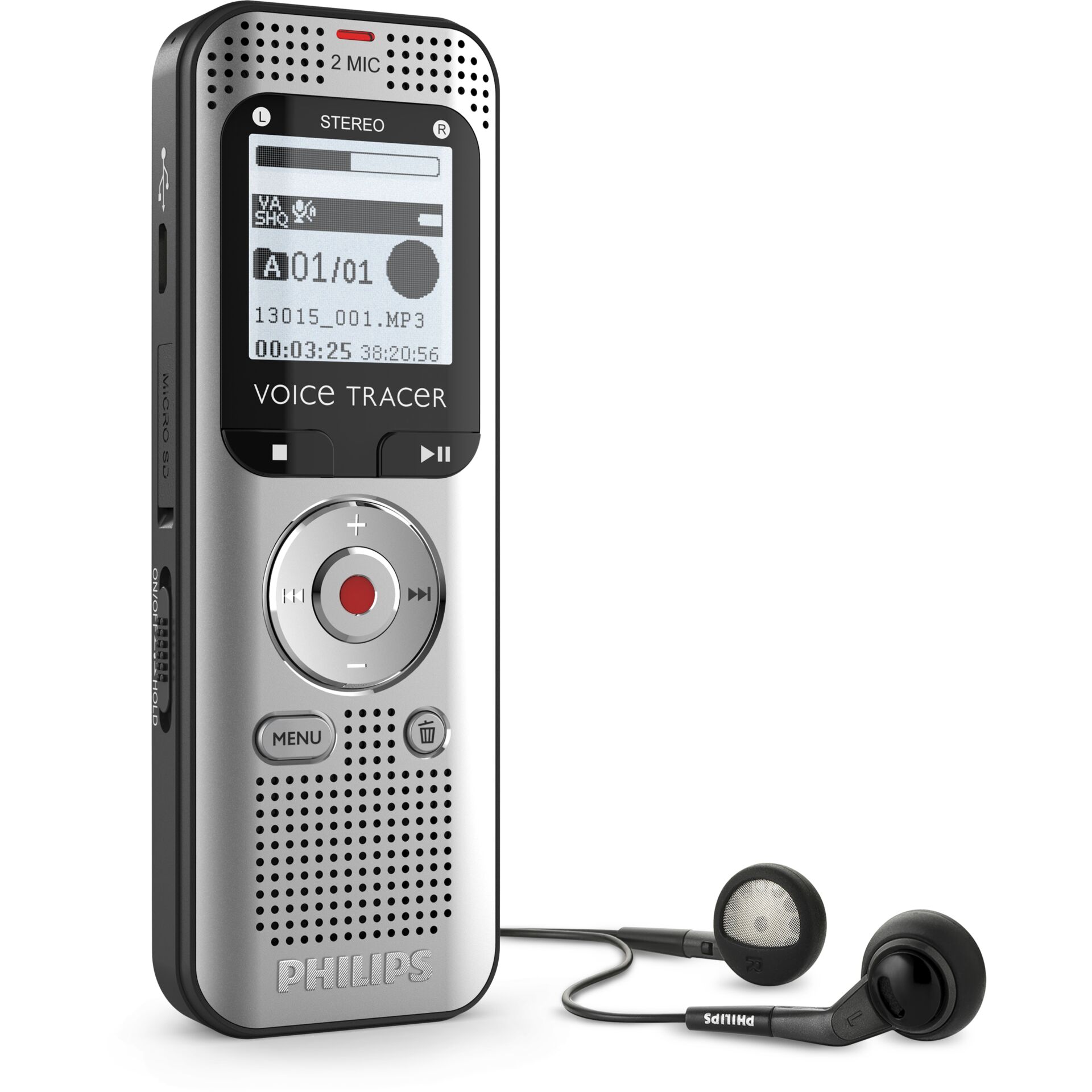 Philips Voice Tracer DVT2015 Diktiergeraet Interner Speicher   Flash Karte Silber Video & Audio