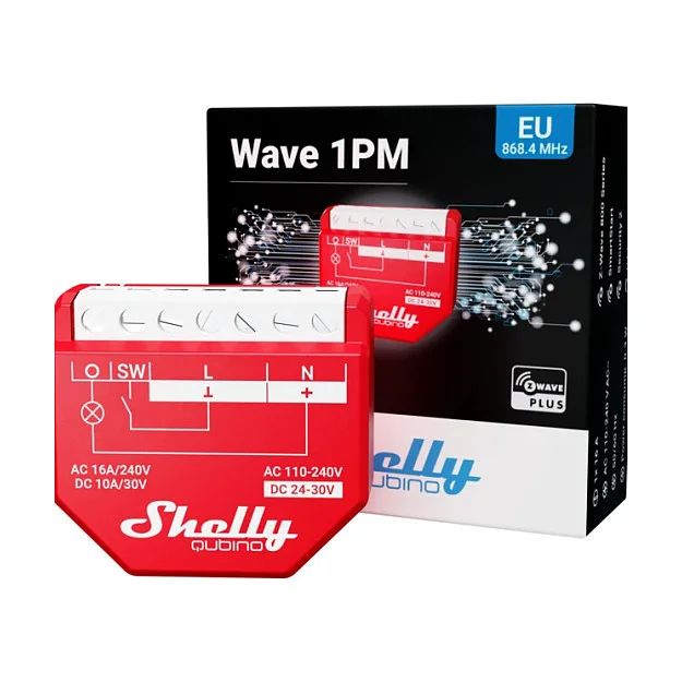 Shelly  Allterco Robotics LTD  Shelly Qubino Wave 1PM Relais 16A 1 Kanal Steckdosen