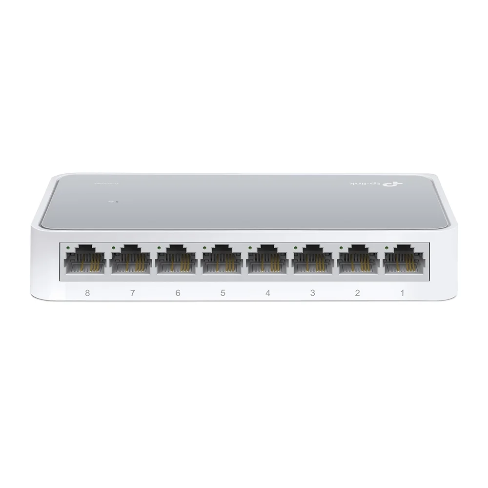 TP Link TL SF1008 8 Port 10 100Mbit s Desktop Switch   Plug   Play   Kompakt Schwarz Switches