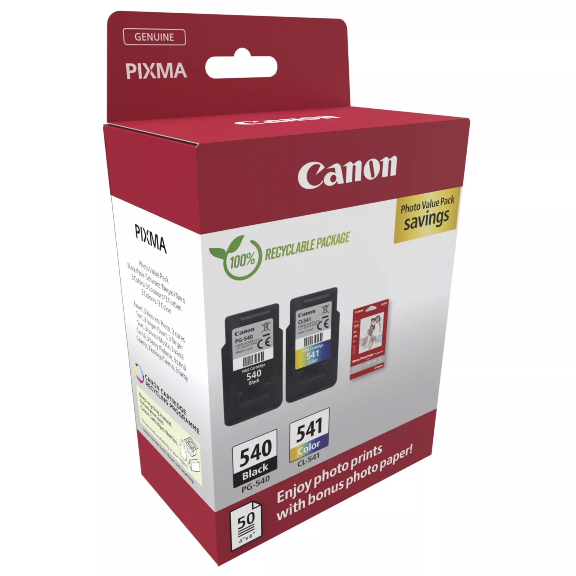 Canon Tinte PG 540 CL 541 5225B013 2er Multipack  BK Color  inkl  Fotopapier Drucker & Scanner