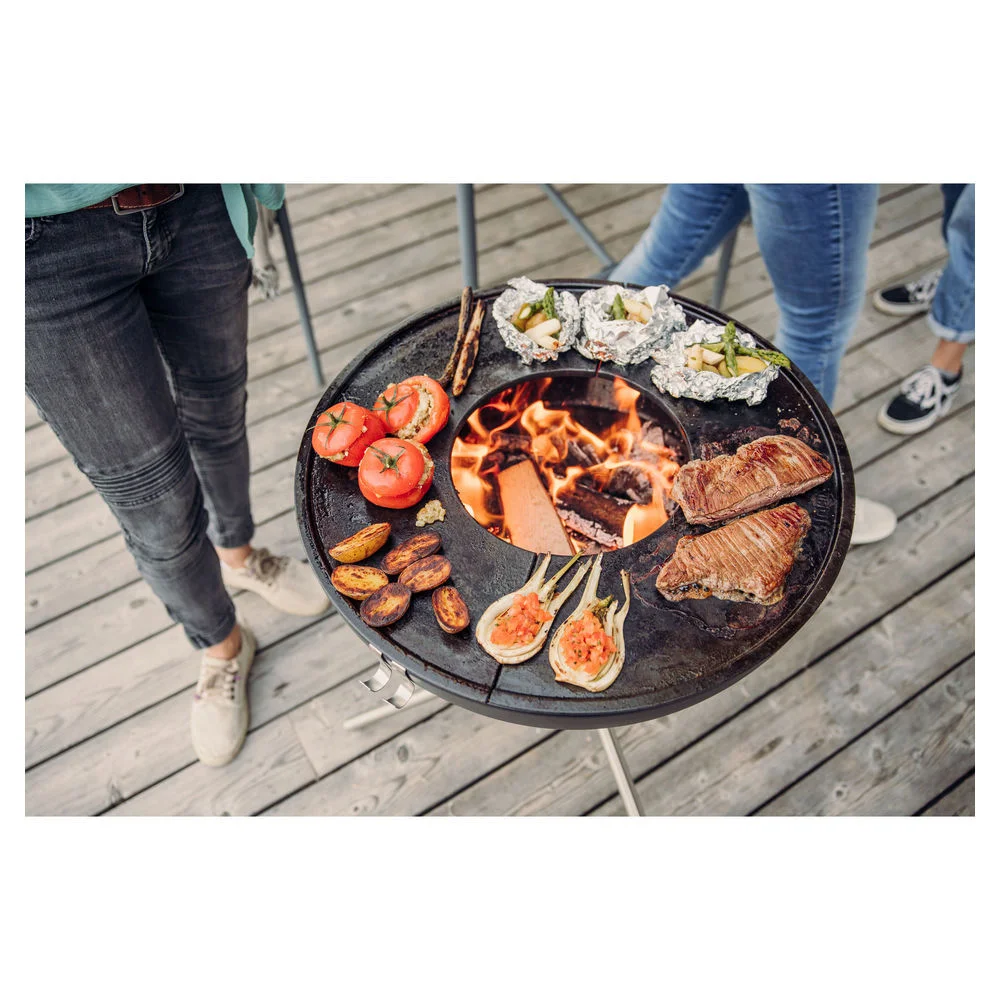 Hoefats Feuerschale Bowl 57 hoch mit Plancha Set Grills