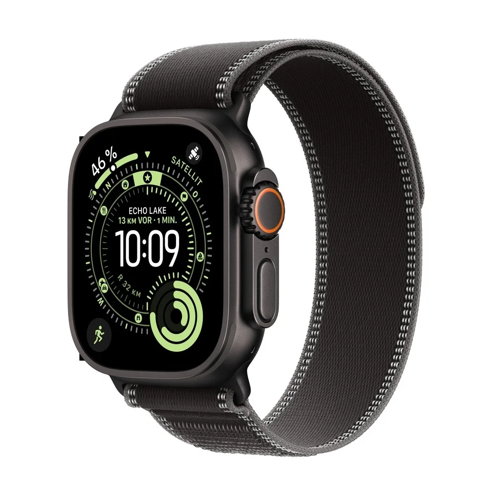 Apple Watch Ultra 3 Titanium Cellular 49mm Schwarz  Trail Loop schwarz kohlegrau  S M Smartwatches & Fitnesstracker