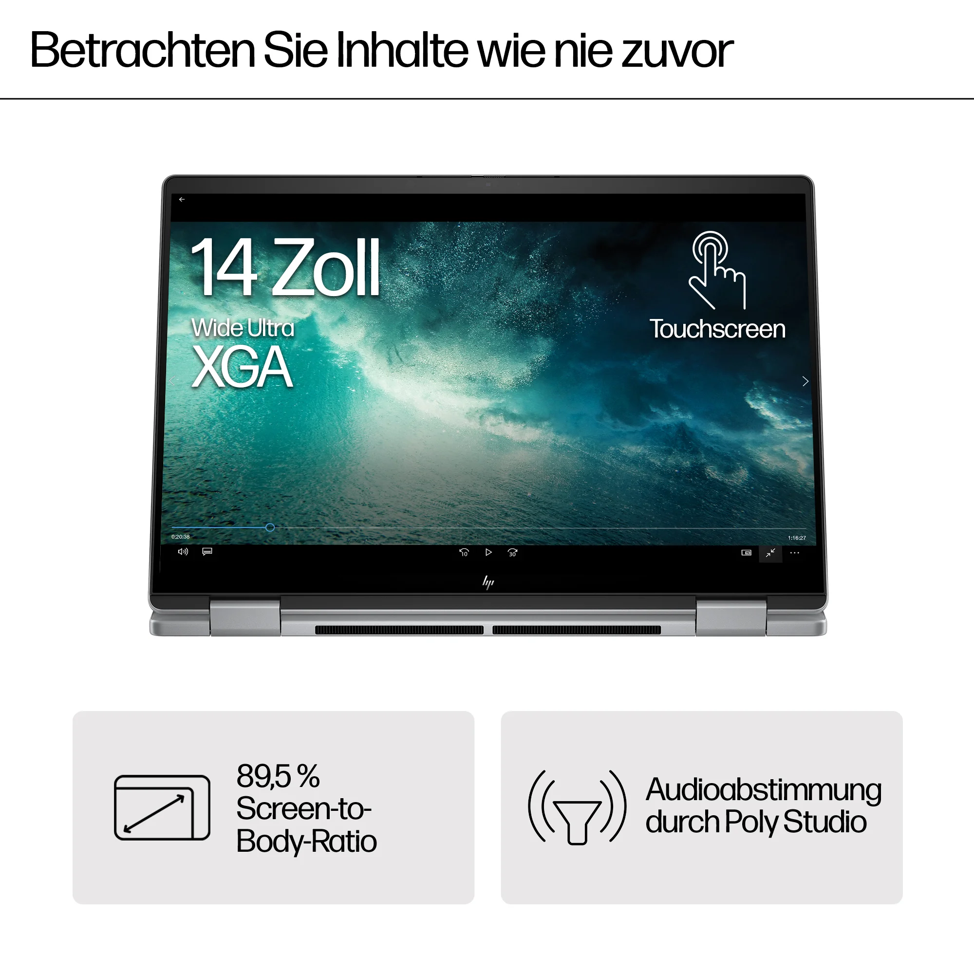 HP ENVY x360 14 fa0457ng AMD Ryzen  5 8640HS Hybrid  2 in 1  35 6 cm  14   Touchscreen 3K 16 GB LPDDR5 SDRAM 512 GB SSD Wi Fi 6E  802 11ax  Windows 11 Home AI PC Silber Notebooks & E-Book Reader