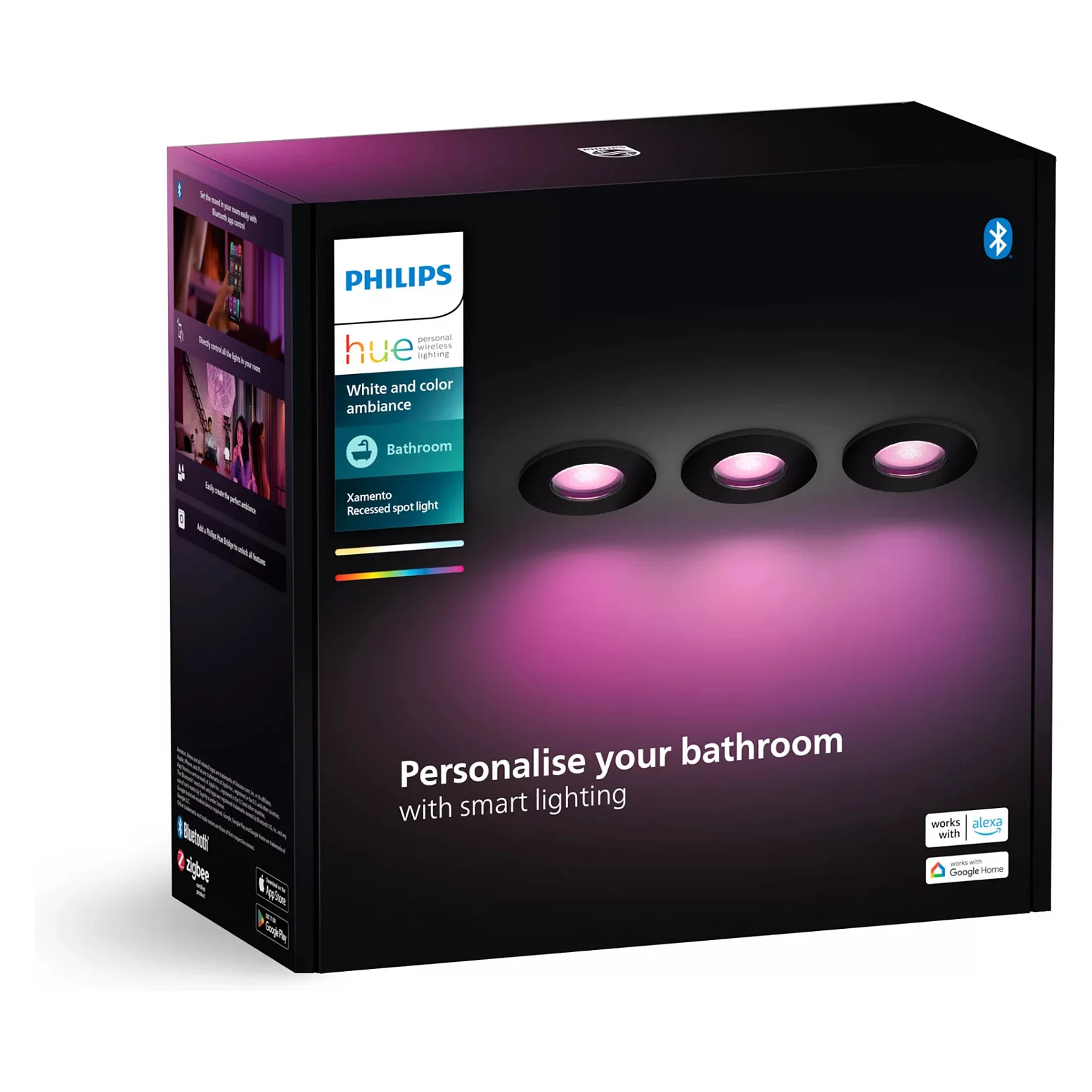 Philips Hue White and Color ambiance 3er Set Xamento Einbauspot Leuchtmittel