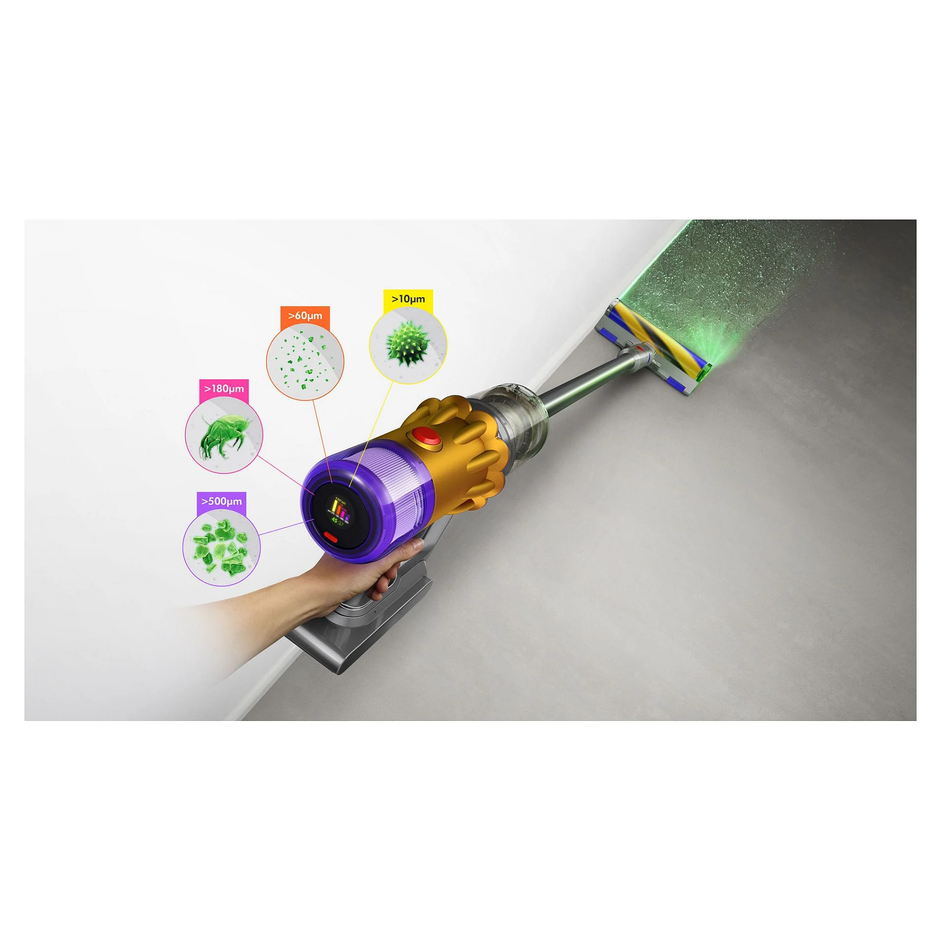 Dyson V12 Detect Slim Absolute Staubsauger nickel yellow Kuechenkleingeraete