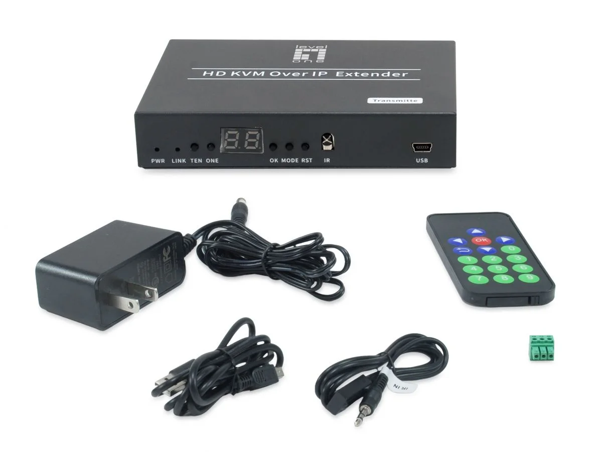 LevelOne HVE 6701T Audio  Video Leistungsverstaerker AV Sender Schwarz Video & Audio