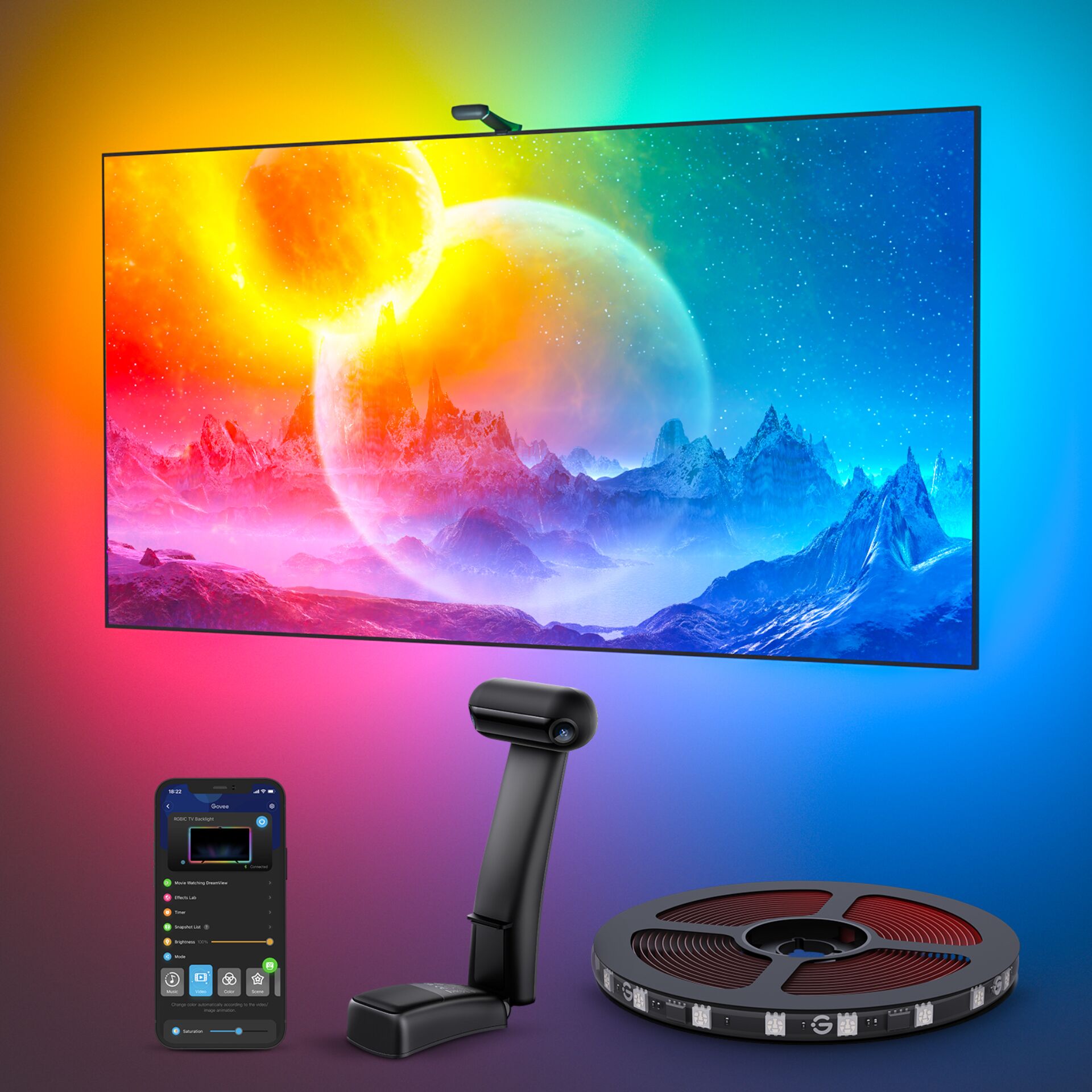Govee Envisual TV Backlight T2 Intelligenter Leuchtstreifen Wi Fi Bluetooth Leuchtmittel & Lampen