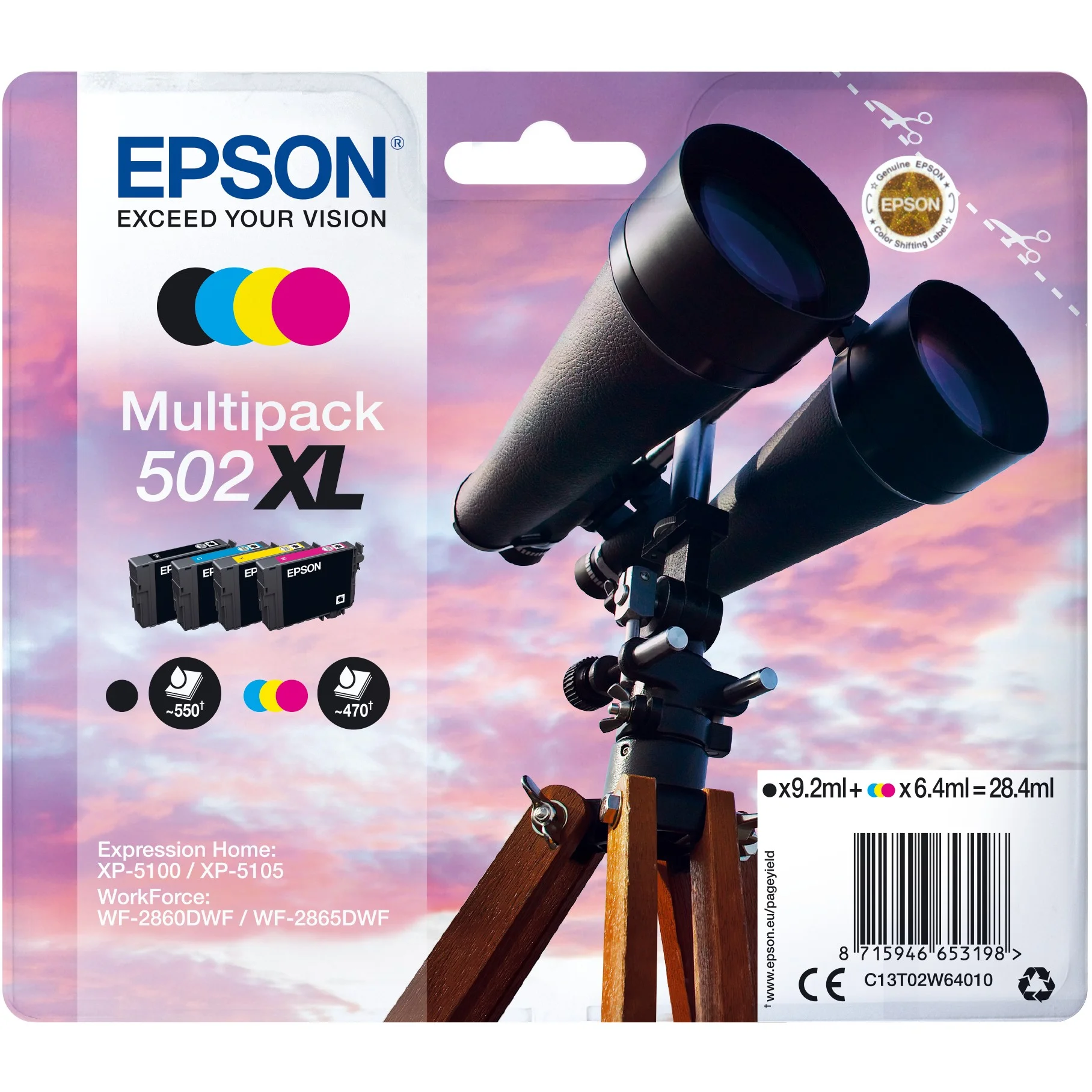 Epson Multipack 4 colours 502XL Ink Drucker & Scanner