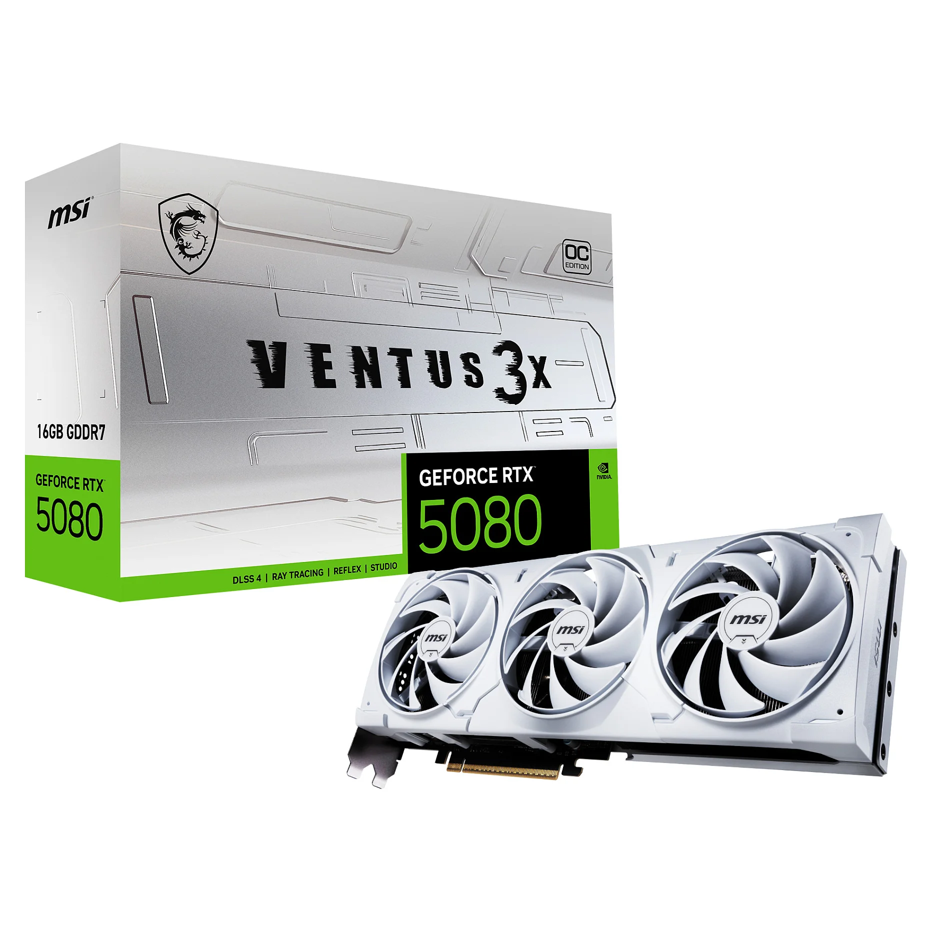 MSI VENTUS GEFORCE RTX 5080 16G 3X OC WHITE Grafikkarte NVIDIA 16 GB GDDR7 PC-Zubehoer
