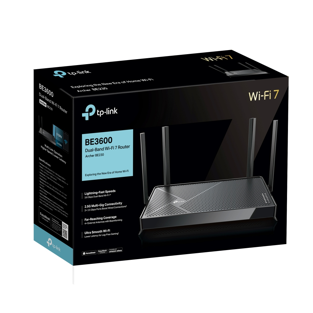 TP Link Archer BE230 WLAN Router 2 5 Gbit Ethernet Dual Band 2 4 GHz 5 GHz Schwarz