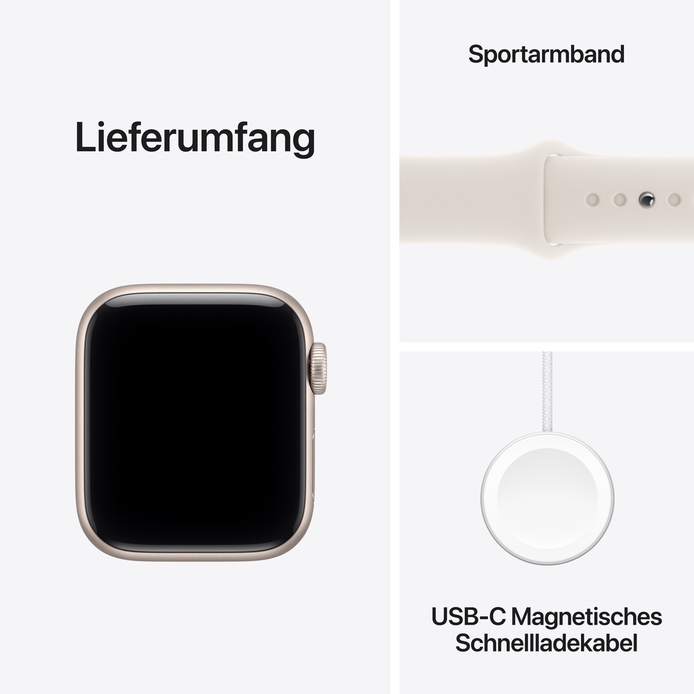 Apple Watch SE 3 Aluminium 40mm Polarstern  Sportarmband polarstern  S M Smartwatches & Fitnesstracker