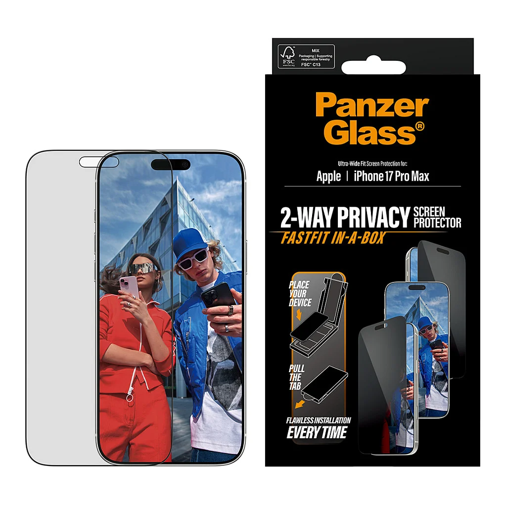 PanzerGlass   Privacy Displayschutz iPhone 17 Pro Max   Ultra Wide Fit m  FASTFIT IN A BOX Notebook & Tablet Zubehoer