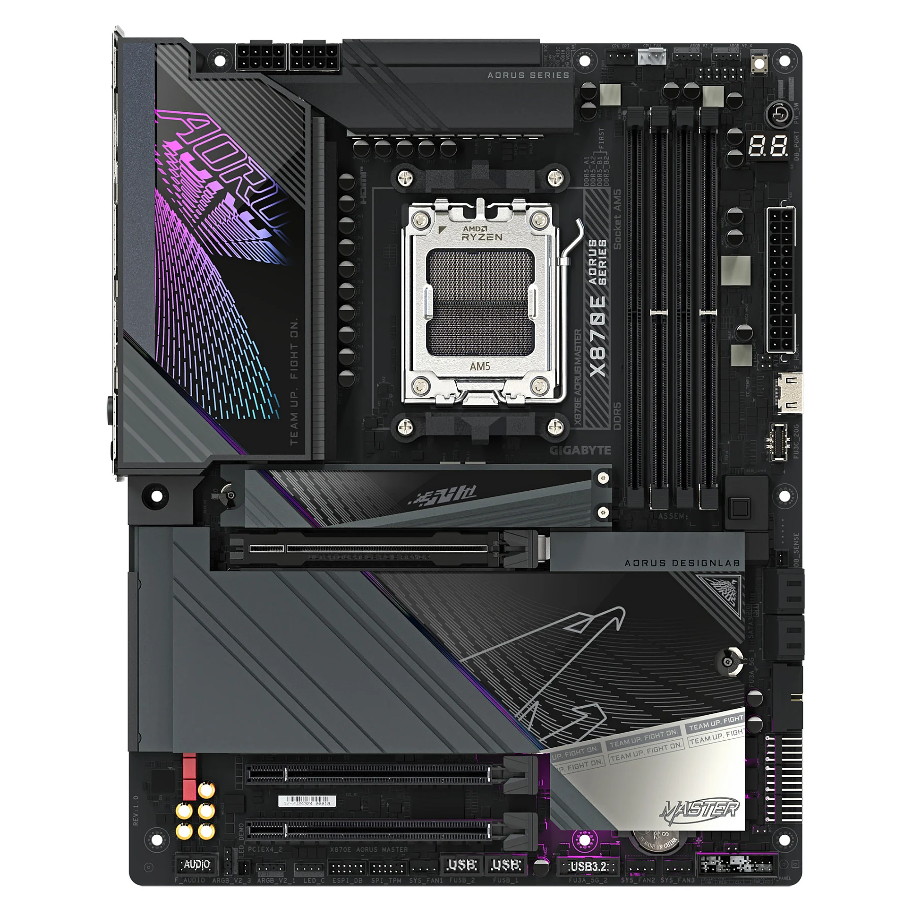 GIGABYTE X870E AORUS MASTER Mainboard   Unterstuetzt AMD Ryzen 9000 CPUs  16 2 2 Phasen digitales VRM  bis zu 8600MHz DDR5  OC   3xPCIe 5 0   1xPCIe 4 0  Wi Fi 7  5GbE LAN  USB 4 PC-Zubehoer