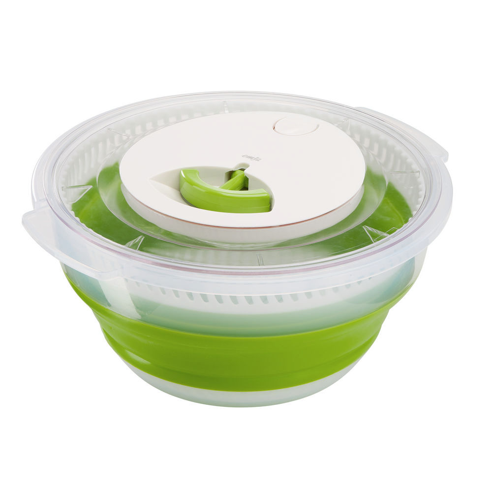Emsa Faltbarer Salatschleuder Basic  4 Liter  transparent gruen Kuechenmaschinen