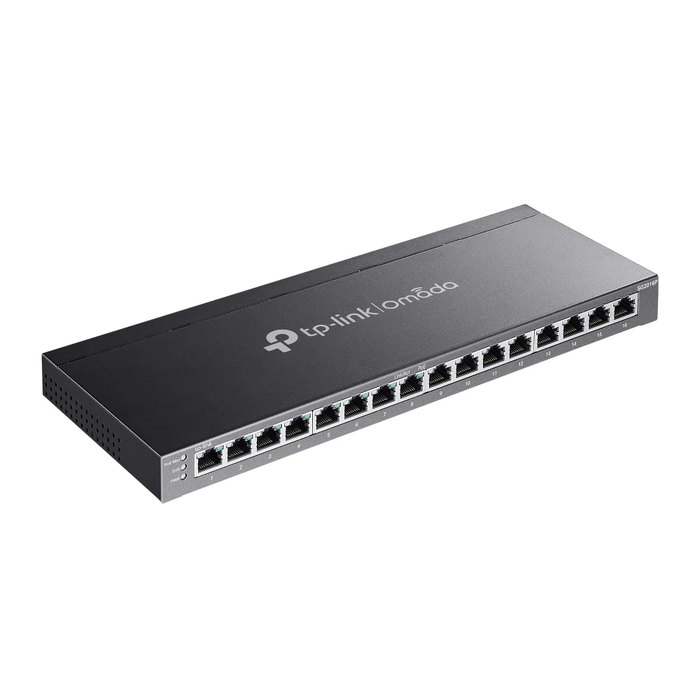 TP Link Omada SG2016P Netzwerk Switch Managed L2 L2 Gigabit Ethernet 10 100 1000 Power over Ethernet PoE Schwarz