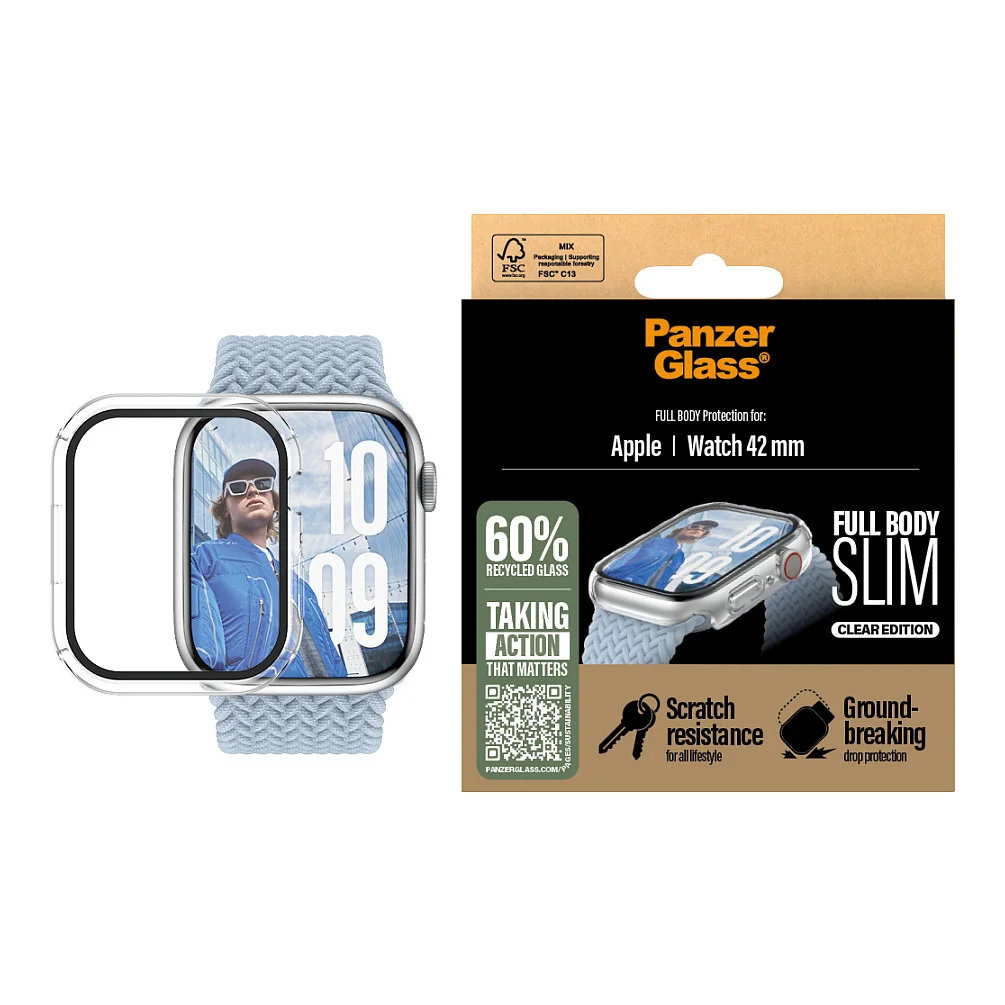 PanzerGlass   Case Full Body Slim Transparent Apple Watch Series 11   10   42mm Klare Bildschirmschutzfolie 1 Stueck e  Notebook & Tablet Zubehoer