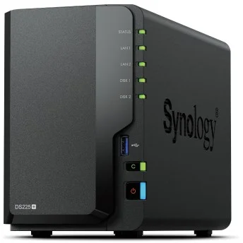 Synology DS225  NAS 2 Bay   4K Transkodierung   RAID   WLAN   Schwarz Speichermedien