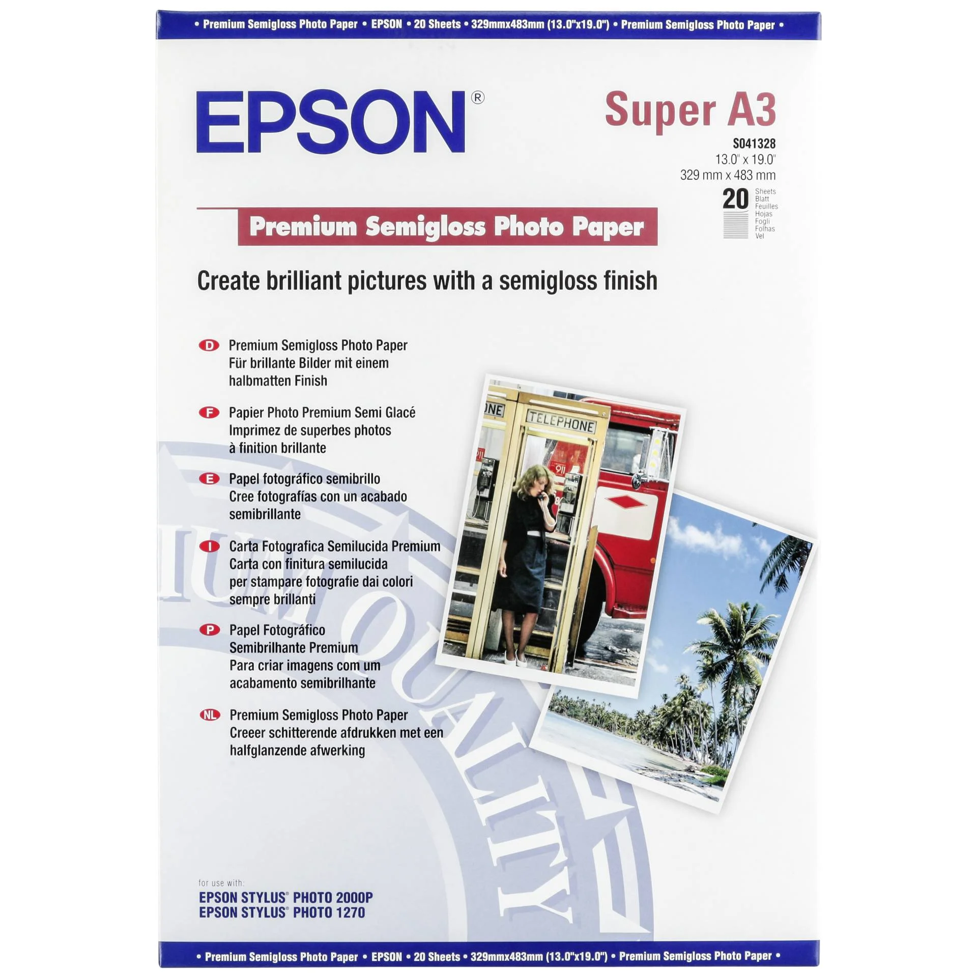 Epson Premium Semigloss Photo A 3   20 Blatt  251 g S 041328 Drucker & Scanner
