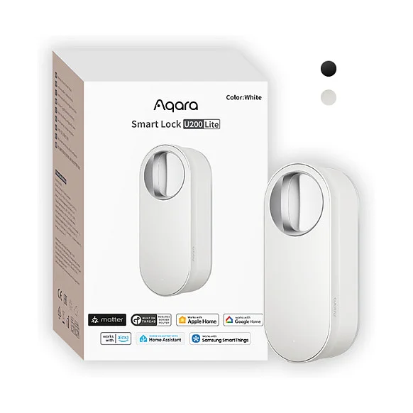 Aqara Smart Lock U200 Lite KIT EU Weiss  Matter over Thread  Tuerklingeln & Tuerschloesser
