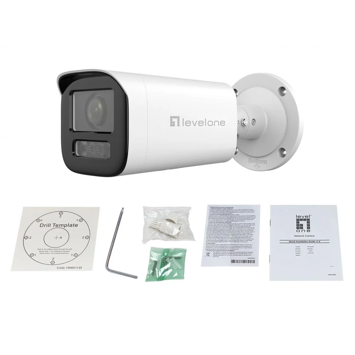 LevelOne GEMINI Zoom IP Kamera  2 MP  Zoom  H 265  Innen  Aussenbereich Ueberwachungskameras