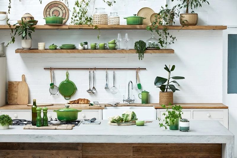 Le Creuset Braeter Signature  rund  24 cm  bamboo green Pfannen & Toepfe