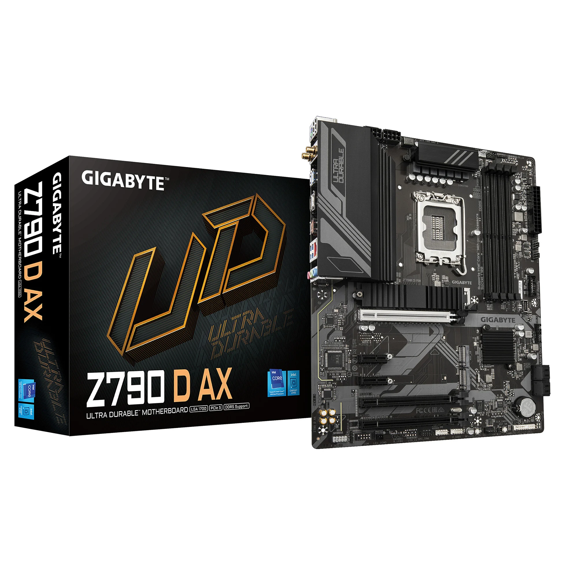 GIGABYTE Z790 D AX Motherboard   Unterstuetzt Intel Core 14  Generation CPUs  12 1 1 Phasen Digital VRM  bis zu 7600MHz DDR5  OC   3xPCIe 4 0 M 2  Wi Fi 6E  2 5GbE LAN  USB 3 2 Gen 2 PC-Zubehoer