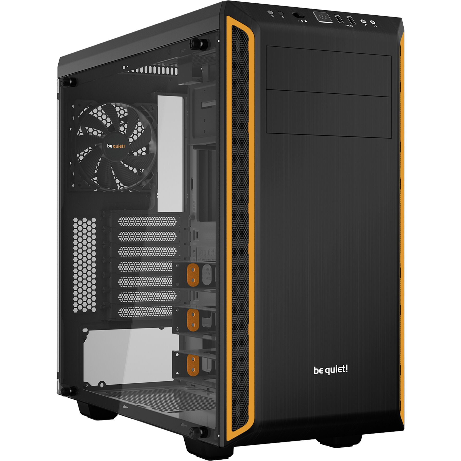 be quiet  Pure Base 600 Window Midi Tower Schwarz  Orange PC-Komponenten