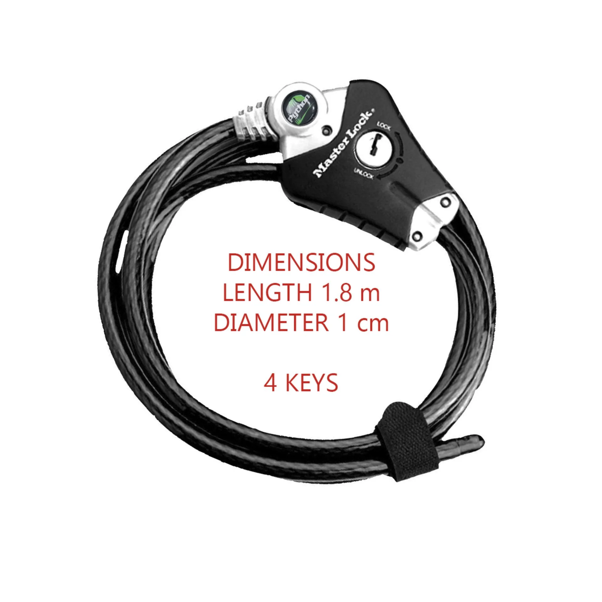 Master Lock Python anpassbares Kabelschloss 10mm 8428EURDPRO Radsport