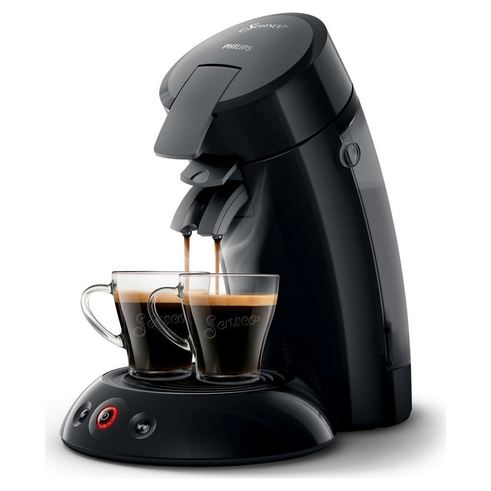 Philips Kaffeepadmaschine Senseo Original mit Milchaufschaeumer HD6553 65  Schwarz Kaffeevollautomaten