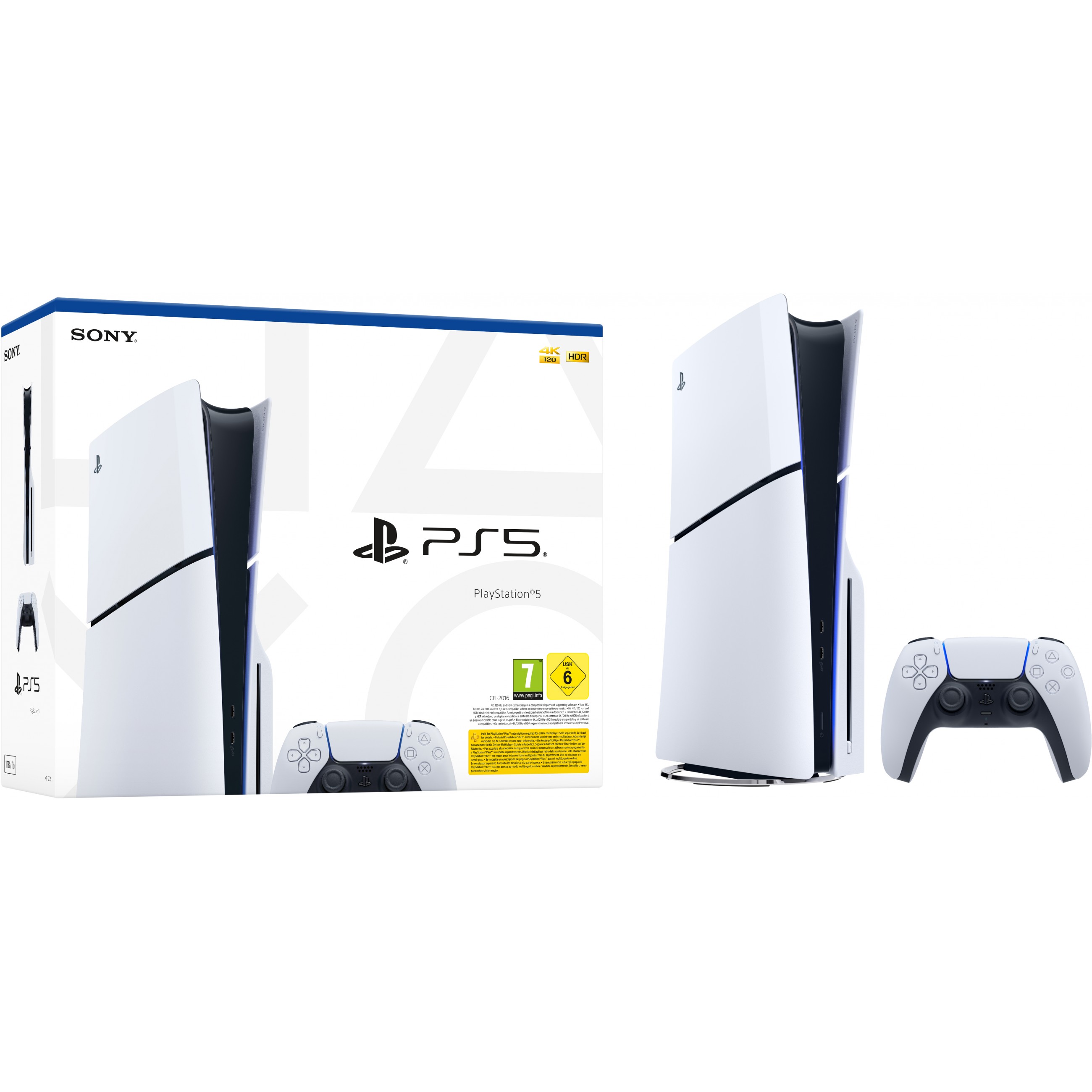Sony PlayStation 5 mit Laufwerk Slim  weiss Konsolen