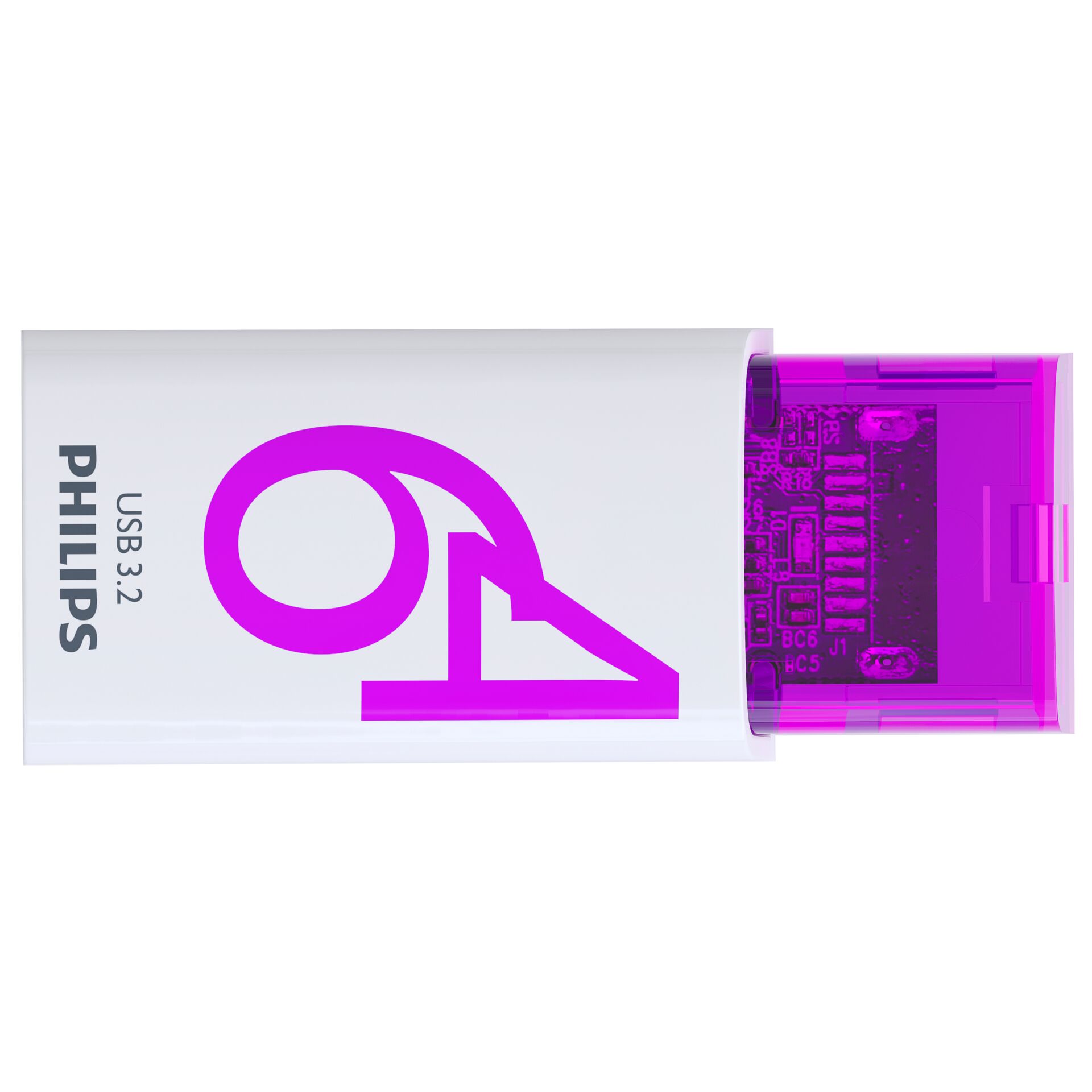 Philips Click USB Stick 64 GB USB Typ C 3 2 Gen 1  3 1 Gen 1  Violett  Weiss Speichermedien