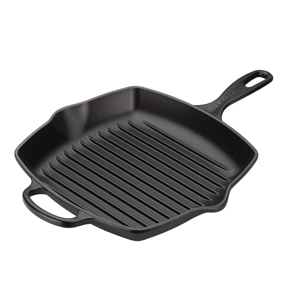 Le Creuset Grillpfanne Gusseisen Quad  Schwarz 26 cm Speisenzubereitung