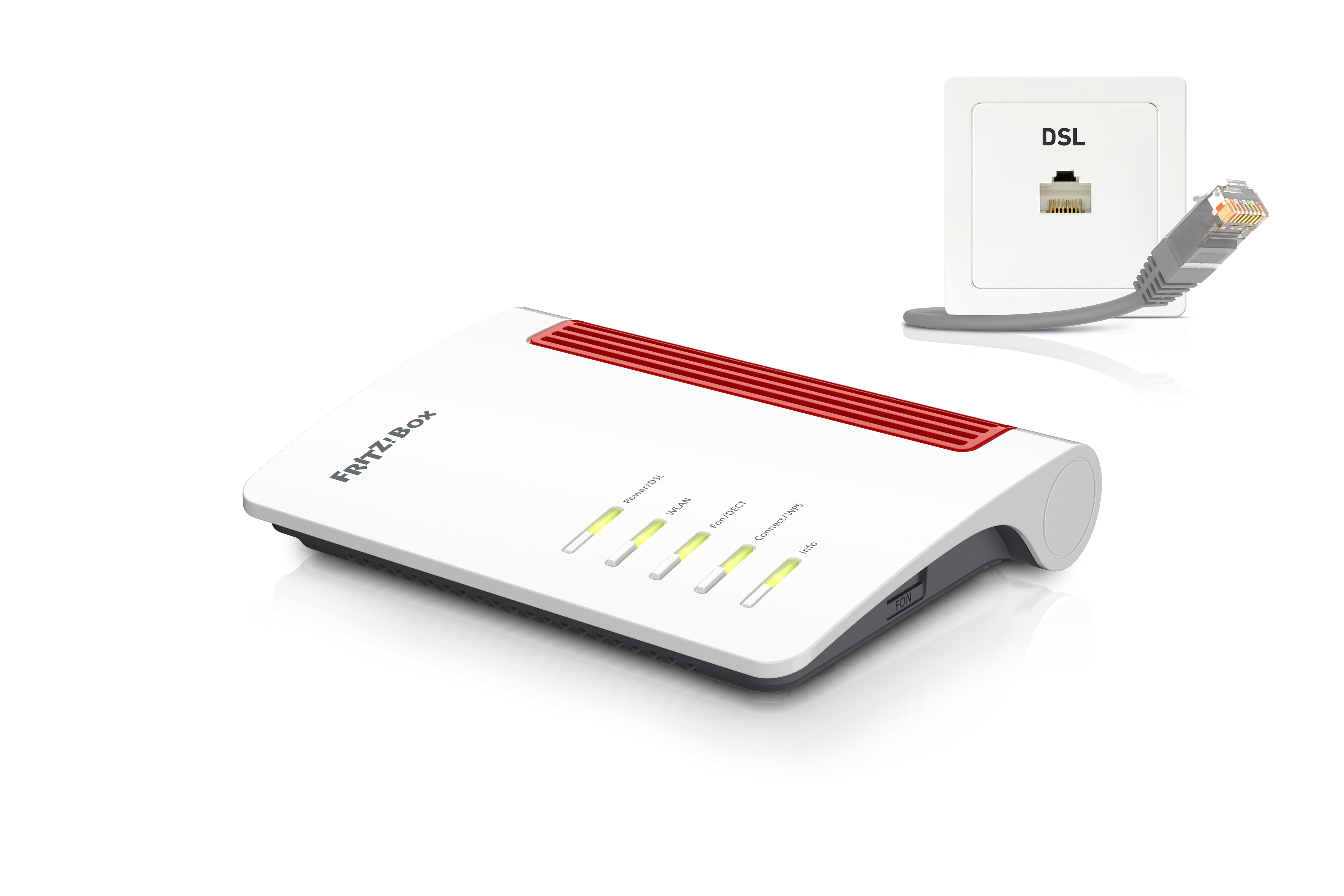 Box FRITZ  7530 WLAN Router Gigabit Ethernet Dual Band  2 4 GHz 5 GHz  Schwarz  Rot  Weiss Router Netzwerk