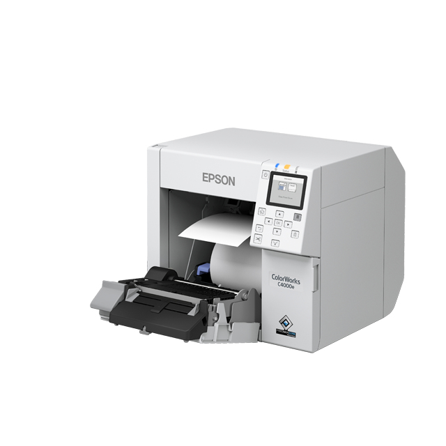 Epson CW C4000e  bk  Desktop Farbetikettendrucker mit glaenzender Schwarztinte Drucker & Scanner