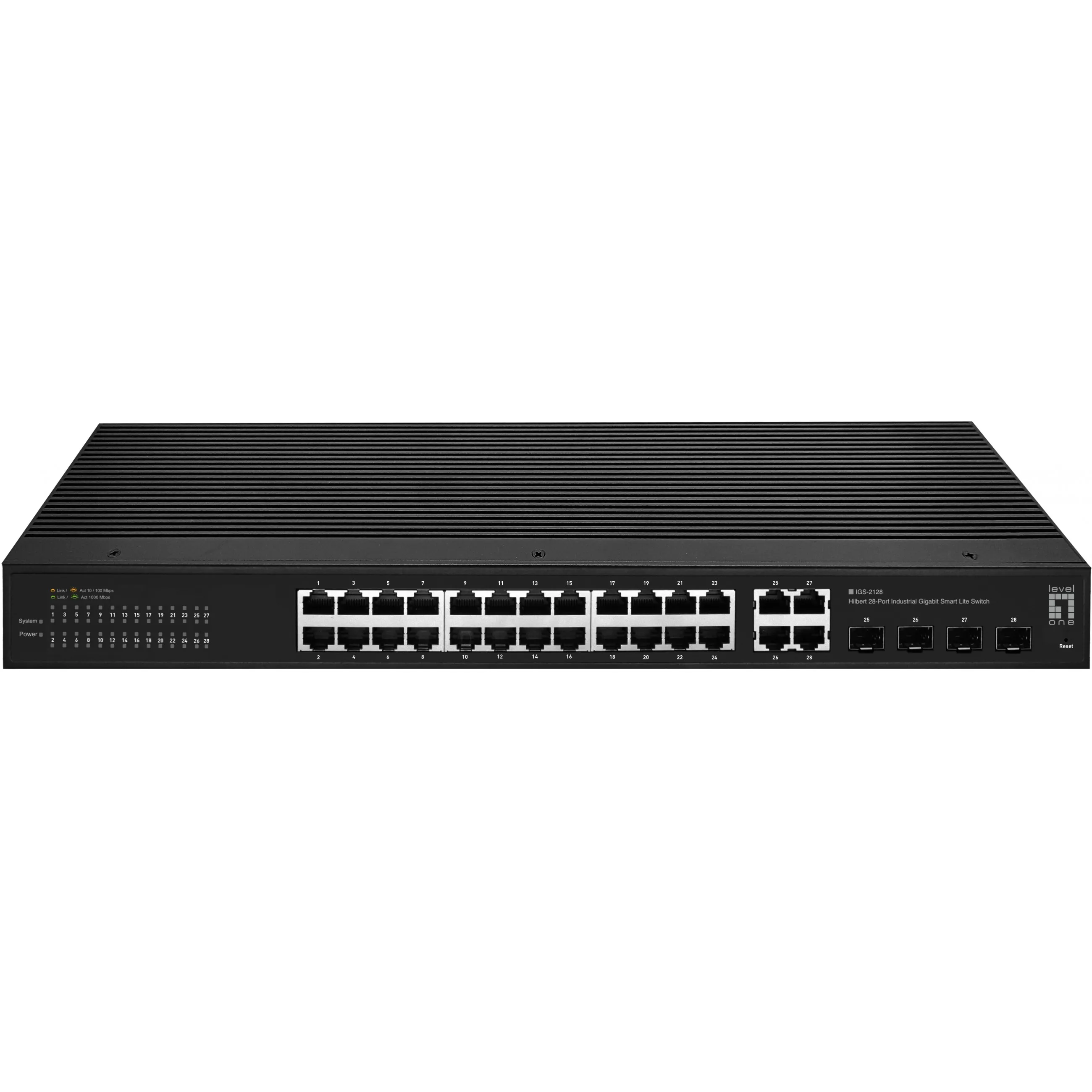 LevelOne Hilbert 28 Port Industrial Gigabit Smart Lite Switch  24 x Gigabit RJ45  4 x Gigabit SFP RJ45 Combo Switches Netzwerk