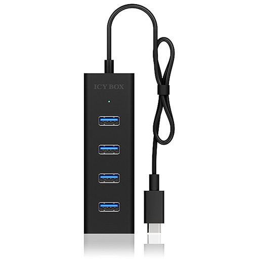 ICY BOX IB HUB1409 C3  Type C  zu 4 Port USB 3 2 Gen 1 Hub  Alu Gehaeuse PC-Zubehoer