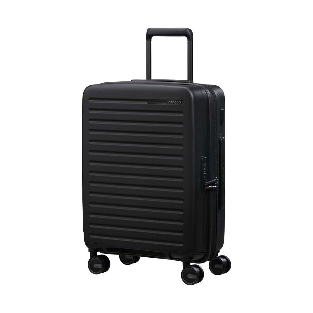 SAMSONITE 4 Rollen Bordtrolley RESTACKD mit Packwuerfel S M  55 cm  black Taschen & Rucksaecke