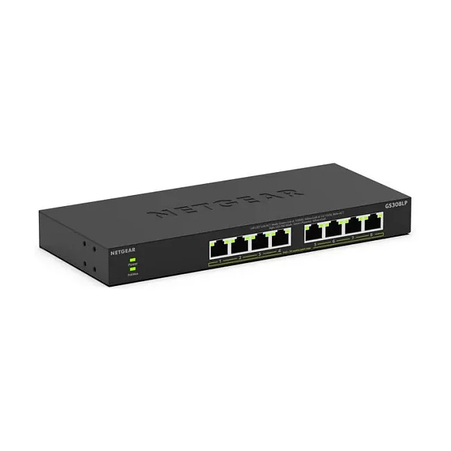 NETGEAR GS308LP Unmanaged Gigabit Ethernet  10 100 1000  Power over Ethernet  PoE  Desktop Schwarz Switches
