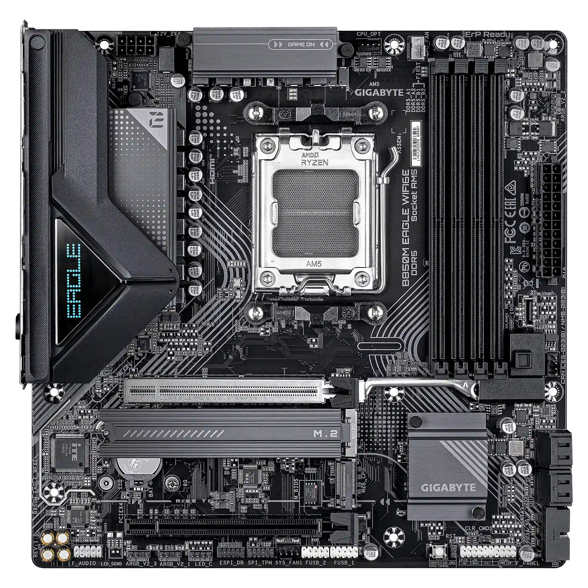 GIGABYTE B850M EAGLE WIFI6E Mainboard   AMD Ryzen 9000 Serie CPUs  8 2 2 Phasen Digital VRM  bis zu 8200MHz DDR5  OC   1xPCIe 5 0   1xPCIe 4 0 M 2  Wi Fi 6E  2 5GbE LAN  USB 3 2 Gen 2 PC-Komponenten