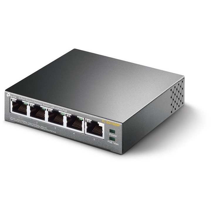 TP Link 5 Port 10 100 1000Mbit s Desktop Switch mit 4 PoE Ports Switches