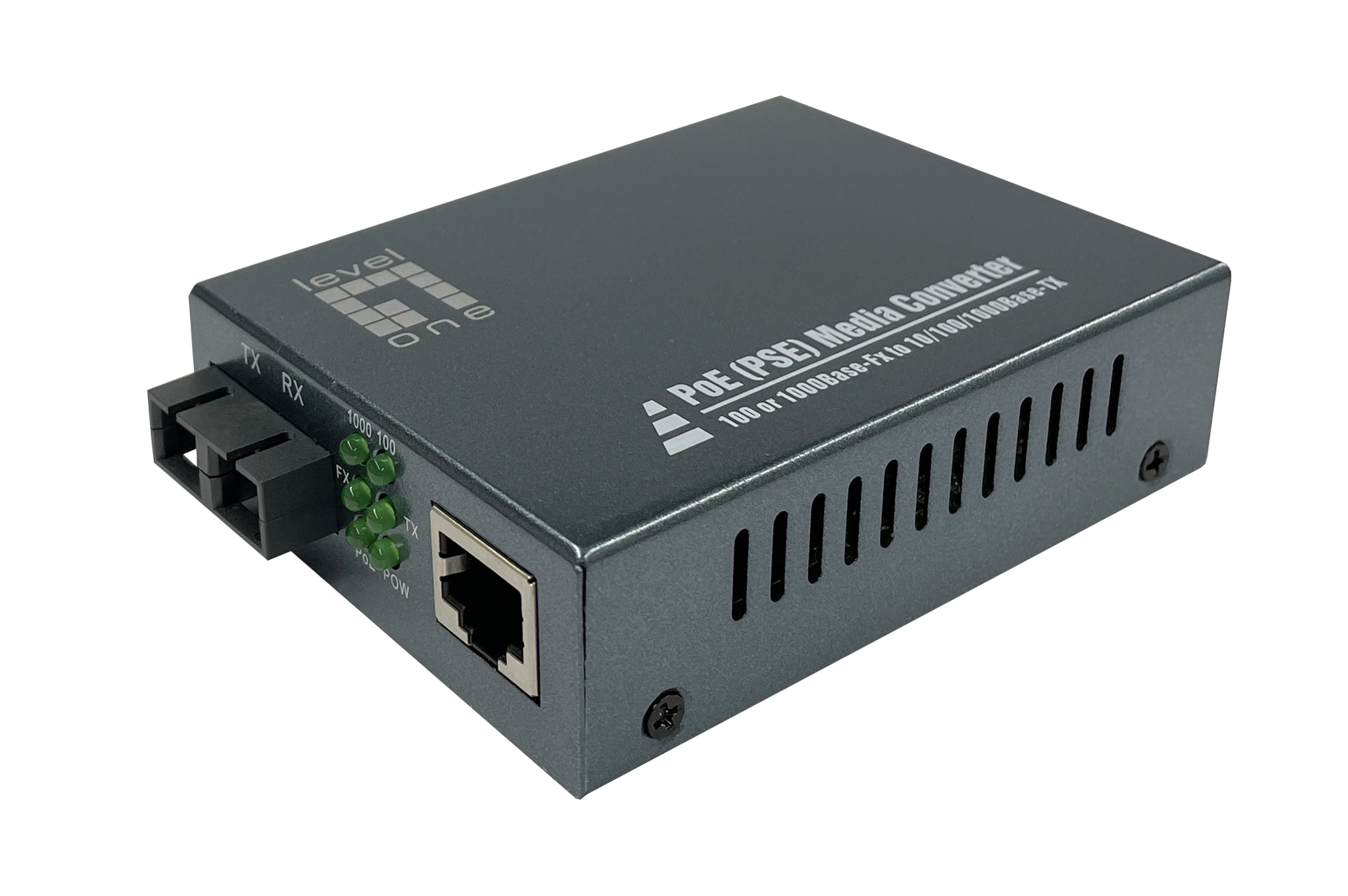 LevelOne Gigabit RJ45 zu SC Mediakonverter  PoE PSE  Multi Mode Glasfaser  0 5km Netzwerk
