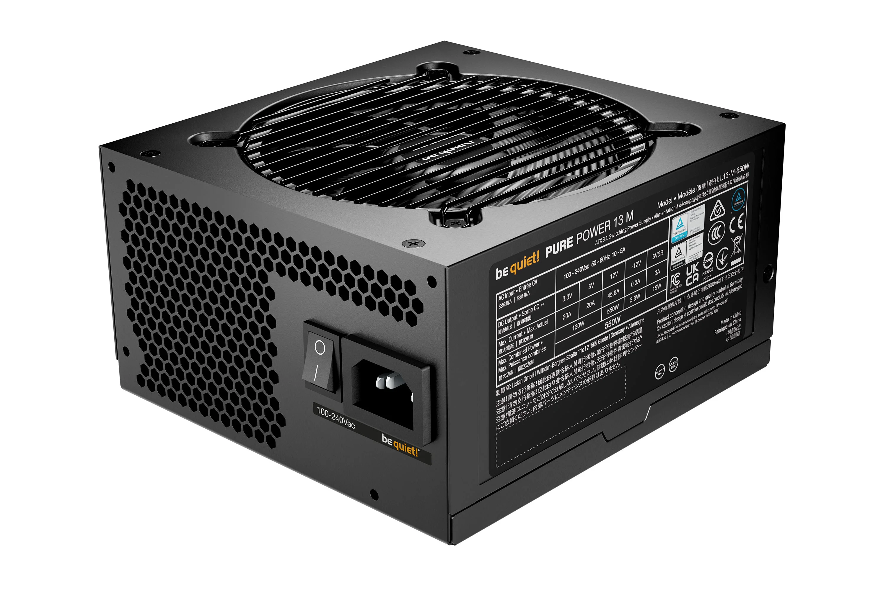 be quiet  Pure Power 13 M   550W Netzteil 20 4 pin ATX ATX Schwarz PC-Komponenten