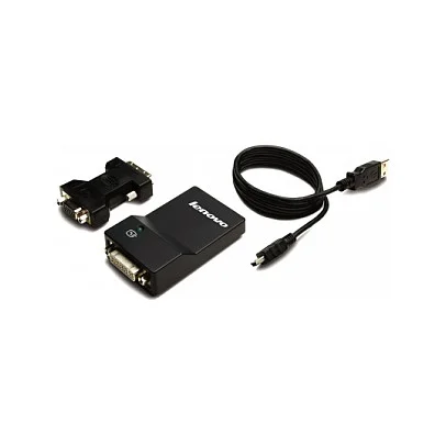 Lenovo USB 3 0   DVI VGA USB Grafikadapter 2048 x 1152 Pixel Schwarz Akkus Powerbanks & Kabel