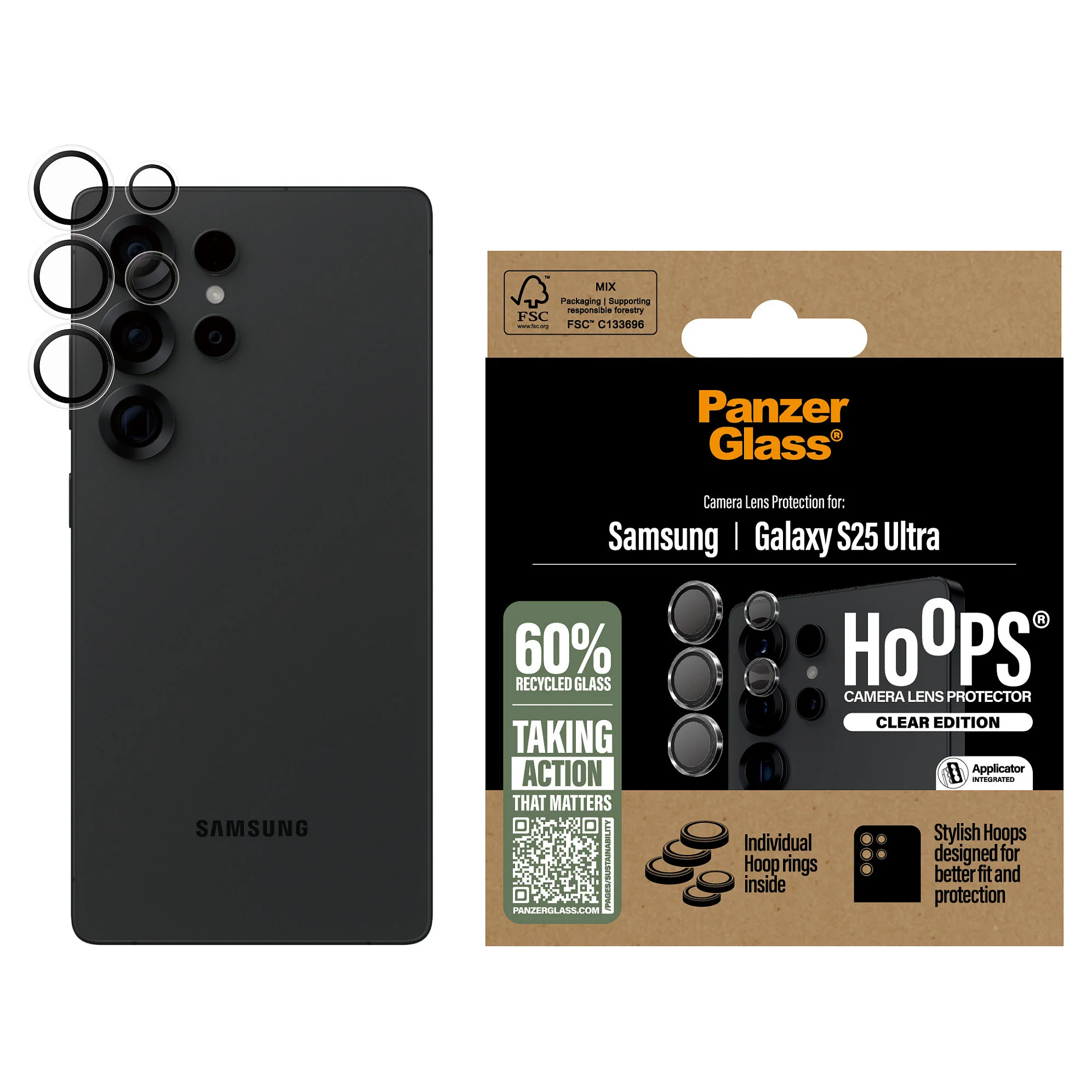 PanzerGlass   Hoops  Kameraschutz Transparent Samsung Galaxy S25 Ultra Notebook & Tablet Zubehoer