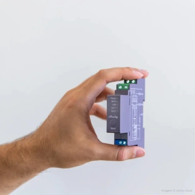 Shelly Relais Pro 2 WLAN LAN Max  25A 2 Kanaele 2 Phasen BT DIN Rail Smart Home Zubehoer