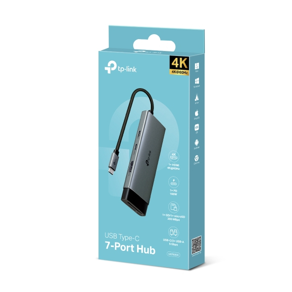 TP Link UH7020C Schnittstellen Hub USB 3 2 Gen 1  3 1 Gen 1  Type C 5000 Mbit s Netzwerk