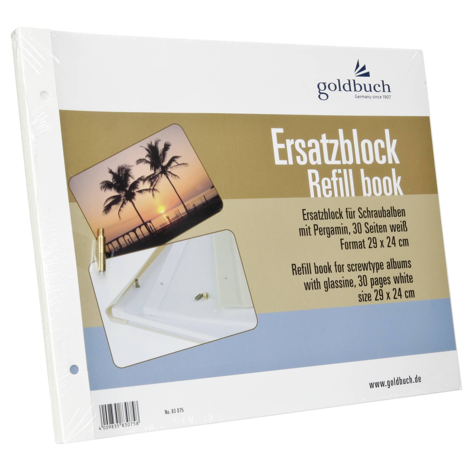 Goldbuch Ersatzblock 29x24 30 Seiten weiss   Schrauben 83075 Kamera & Foto